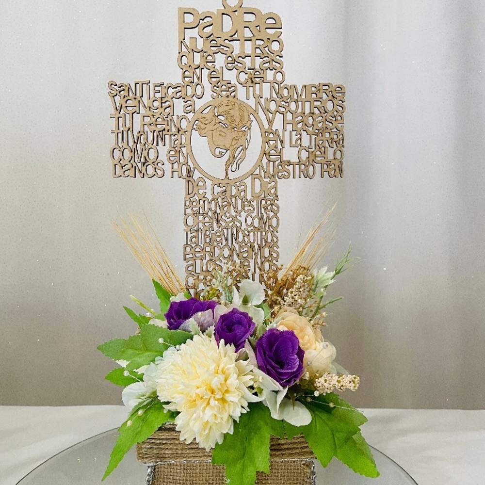 Each Centerpiece Wooden Cross Favor Boxes, Baptisms, first communion,